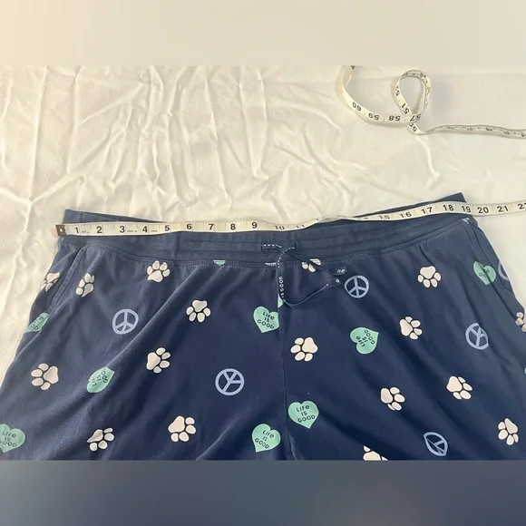 Life is Good Sleep Pants XXL Bundle GUC Comfy Loungewear Cozy Floral Paw Print - Picture 10 of 12